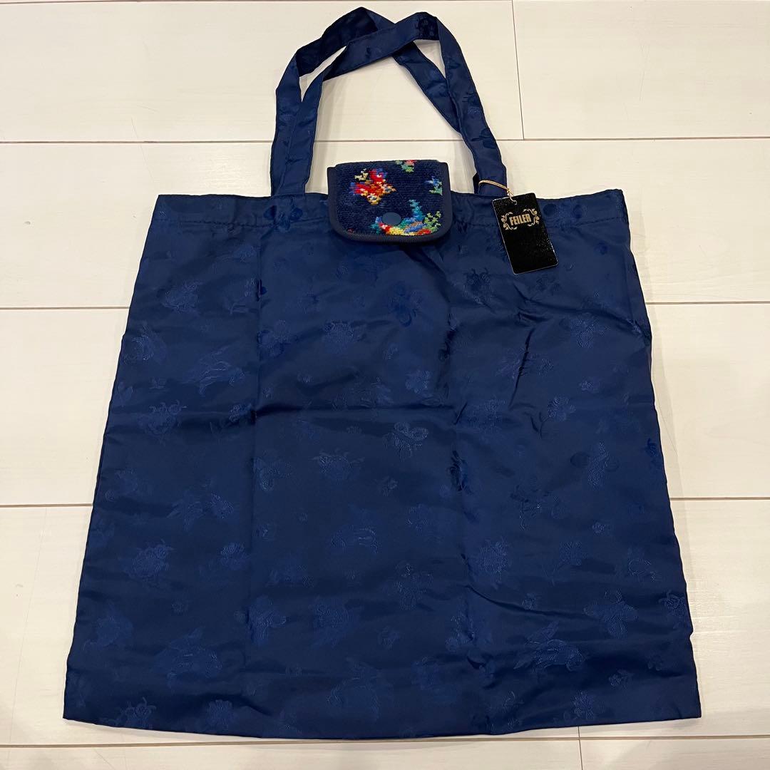 FEILER ハイジ　ジャガード織り携帯バッグ ネイビー　タグ付き