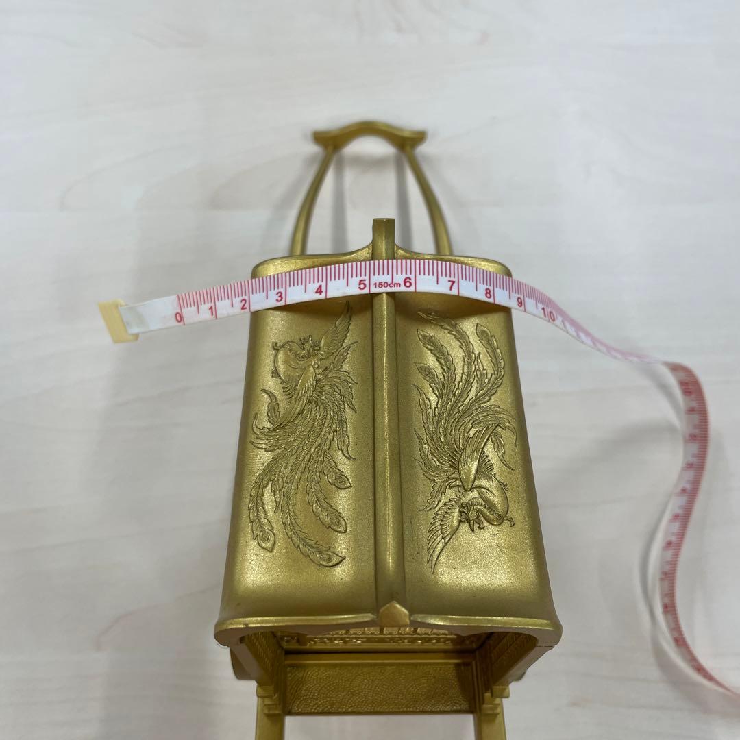 【美品】竹 翁斎　御所車　黄金御所車 鳳凰 金メッキ ガラスケース付　光る君へ