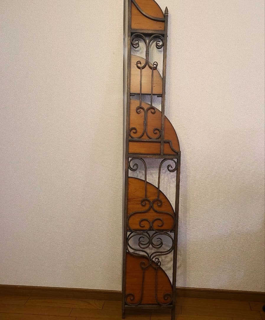 アンティーク調　折り畳み式　コーナーシェルフ