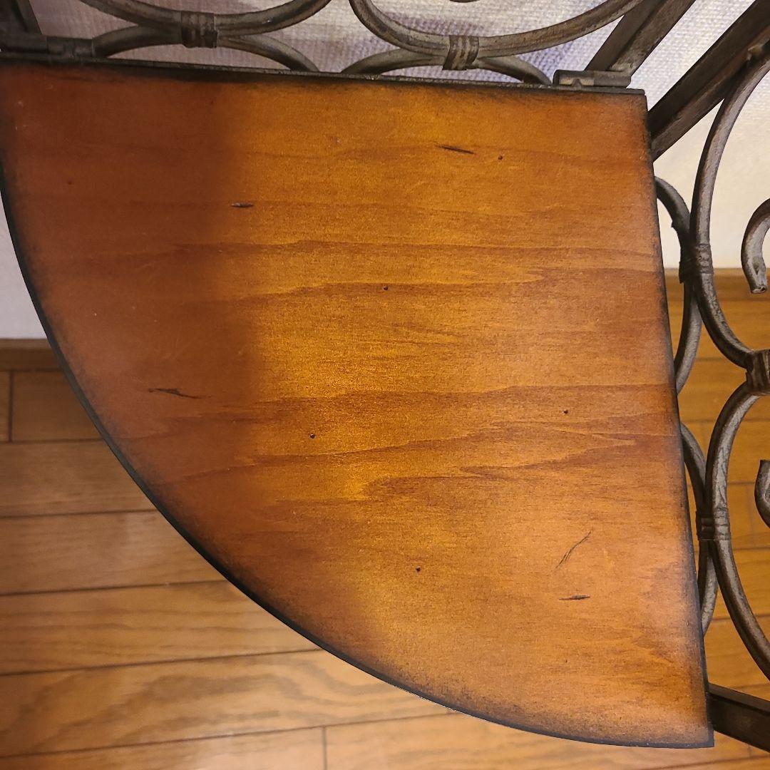 アンティーク調　折り畳み式　コーナーシェルフ