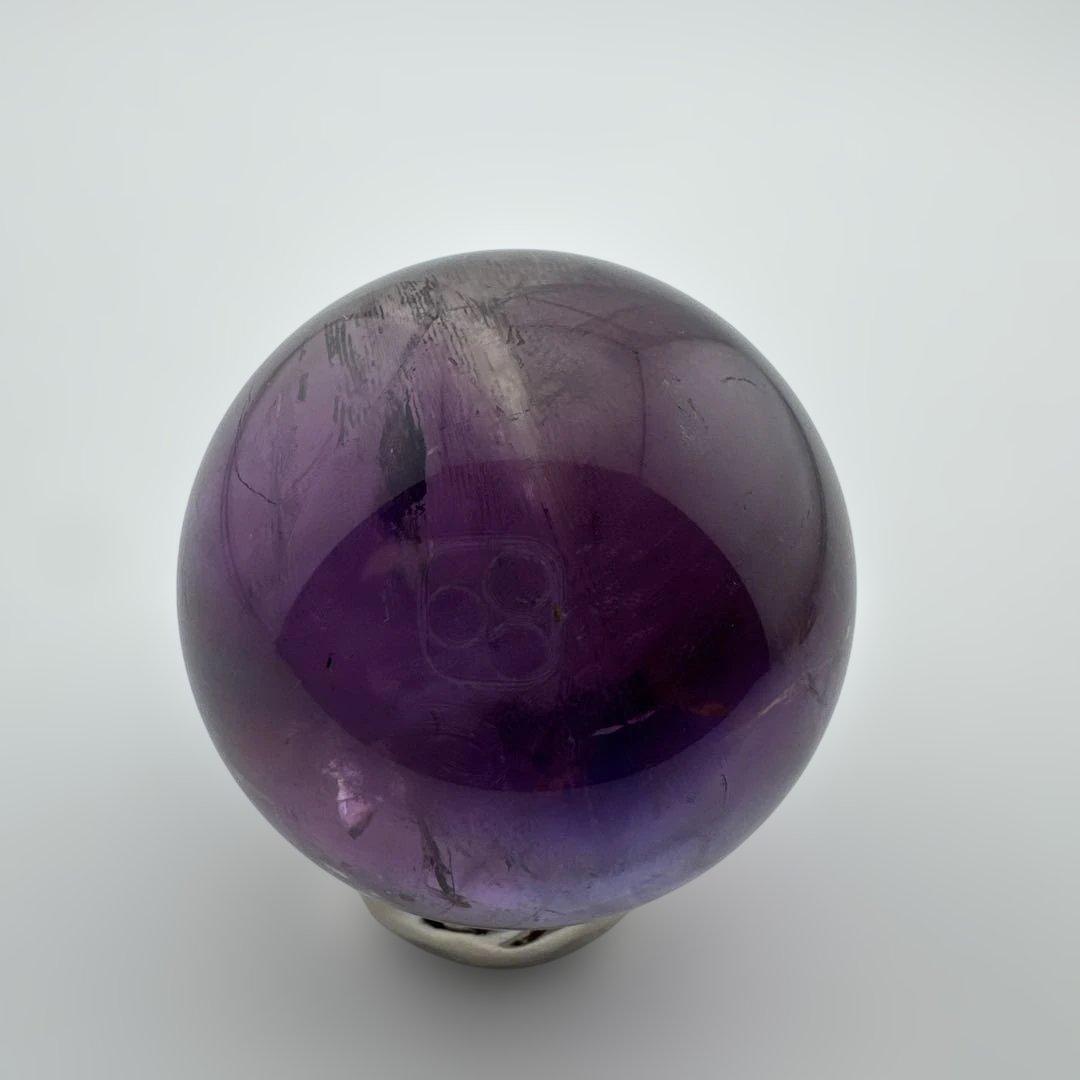 M-7天然アメトリン丸玉　トラピチェアメジストスフィア虹入り　天然石　クリスタル