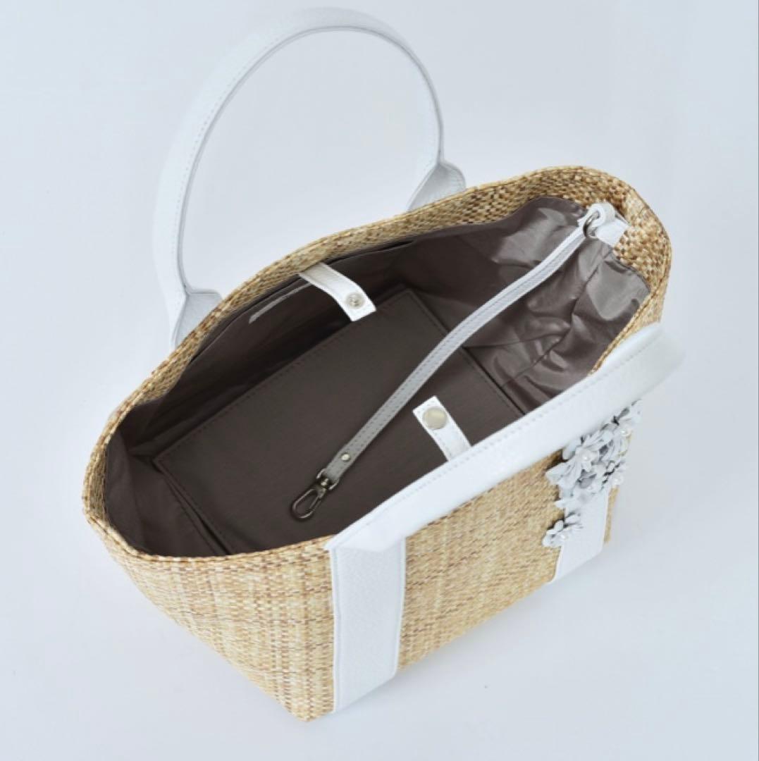 ルネ　Rene Bag\"Souffle\" フラワーモチーフカゴバッグ