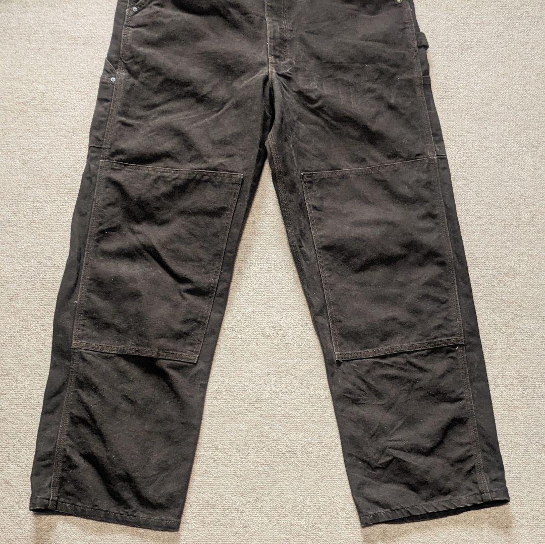 美品 カーハート オーバーオール ダック ダブルニー W36 ダークブラウン