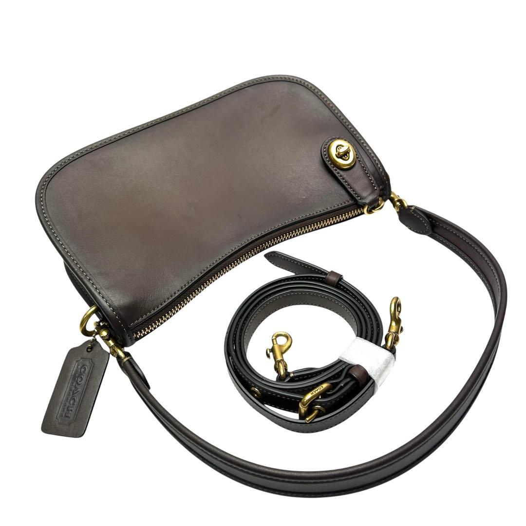 コーチ COACH スィンガー 20 ハンドバッグ ターンロック 2way 茶色