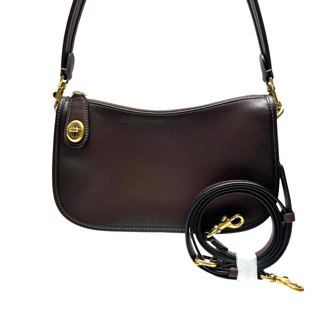 コーチ COACH スィンガー 20 ハンドバッグ ターンロック 2way 茶色