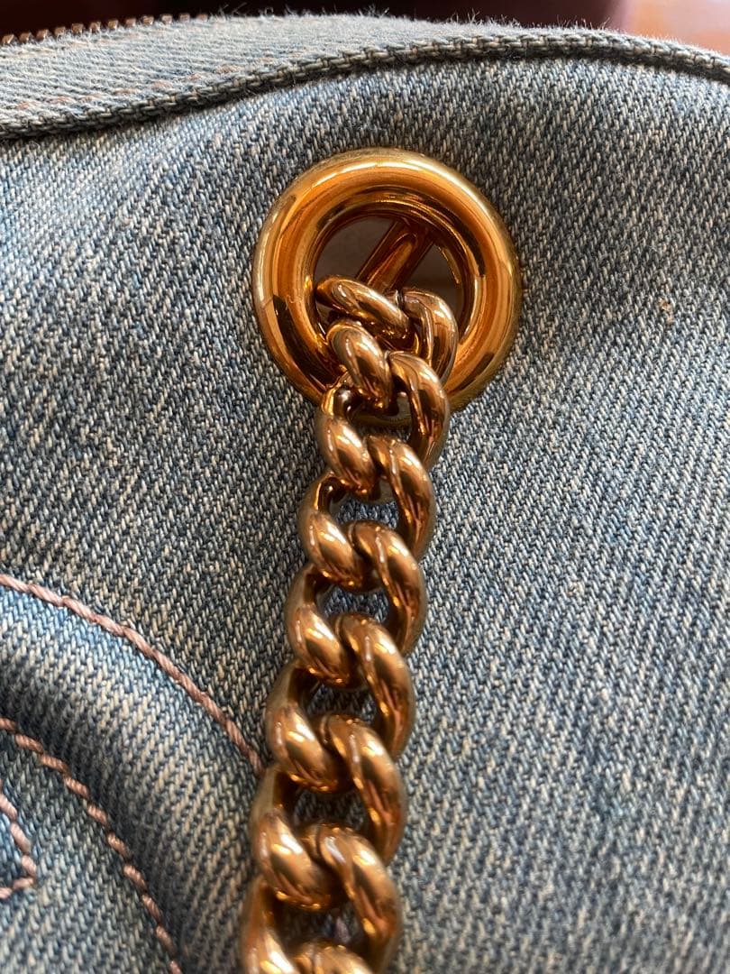 GUCCI デニムブルー ショルダーバッグ 保存袋付き