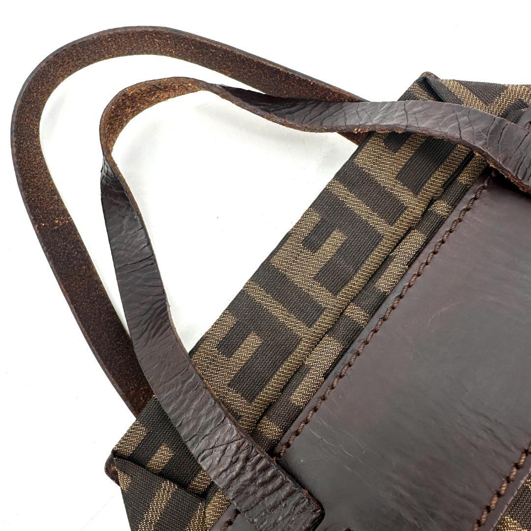 Fendi FFロゴ ズッカ トートバッグ ブラウン