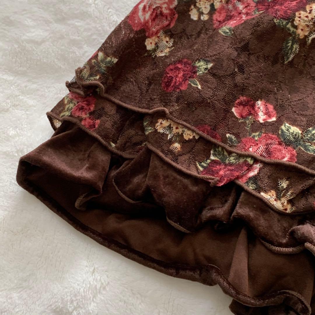 LIZ LISA 00’s 花柄　ベロアチャニック