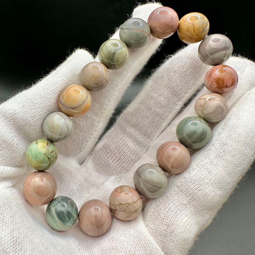 可愛いマカロンカラー！　パステルカラー　アラシャンメノウ　ブレスレット