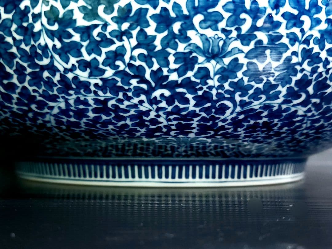 葉山有樹 細密画大鉢 古伊万里粟に鶉画銅鑼鉢 直径：約44.3cm