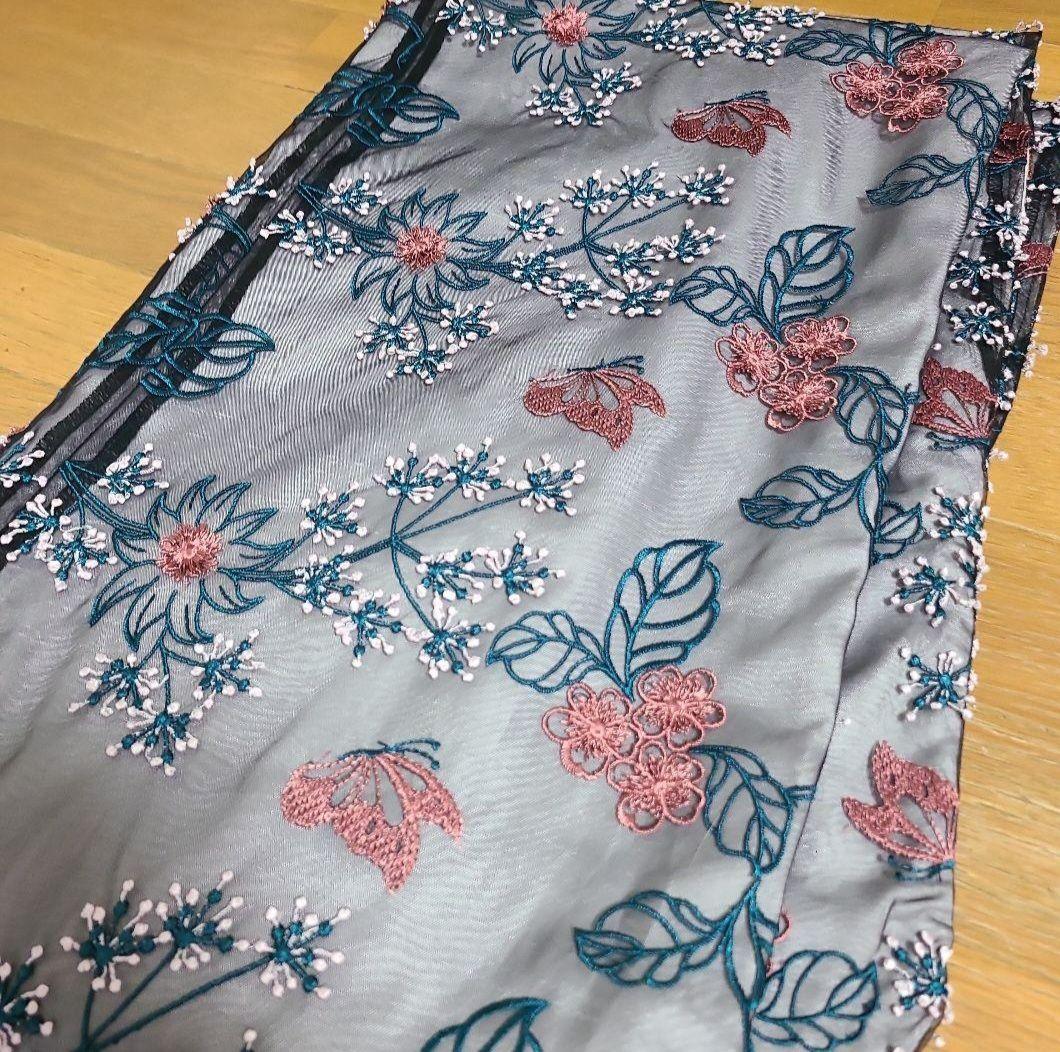 お値下げ！agris着物　刺繍　レース オーガンジー　洗える着物　レース着物