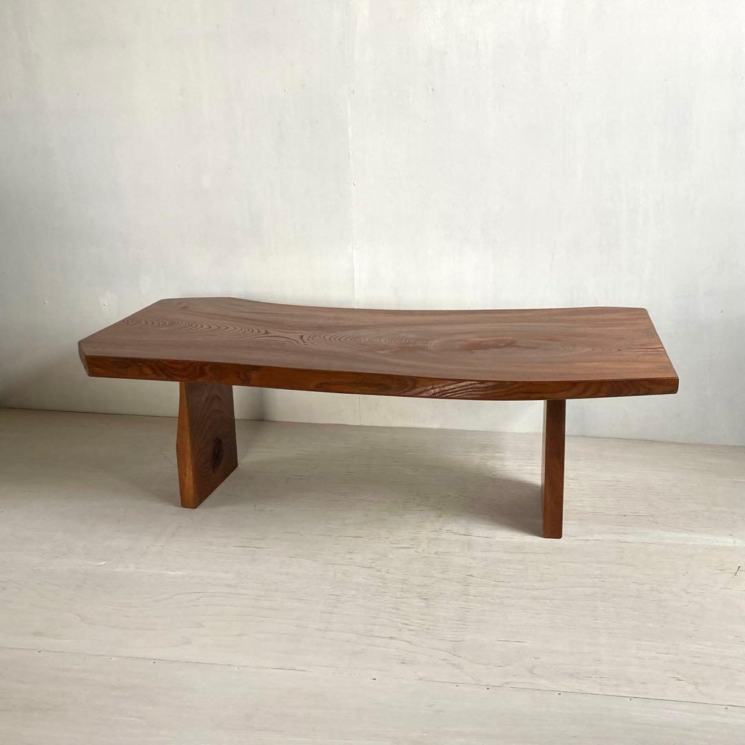 古い木製 テーブル けやき 欅 一枚板 耳付き