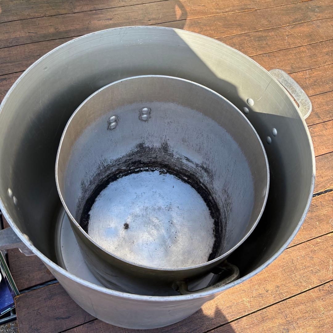 業務用 アルミ寸胴鍋 大型 2点セット 42/33cm フタ付き厨房 調理器具