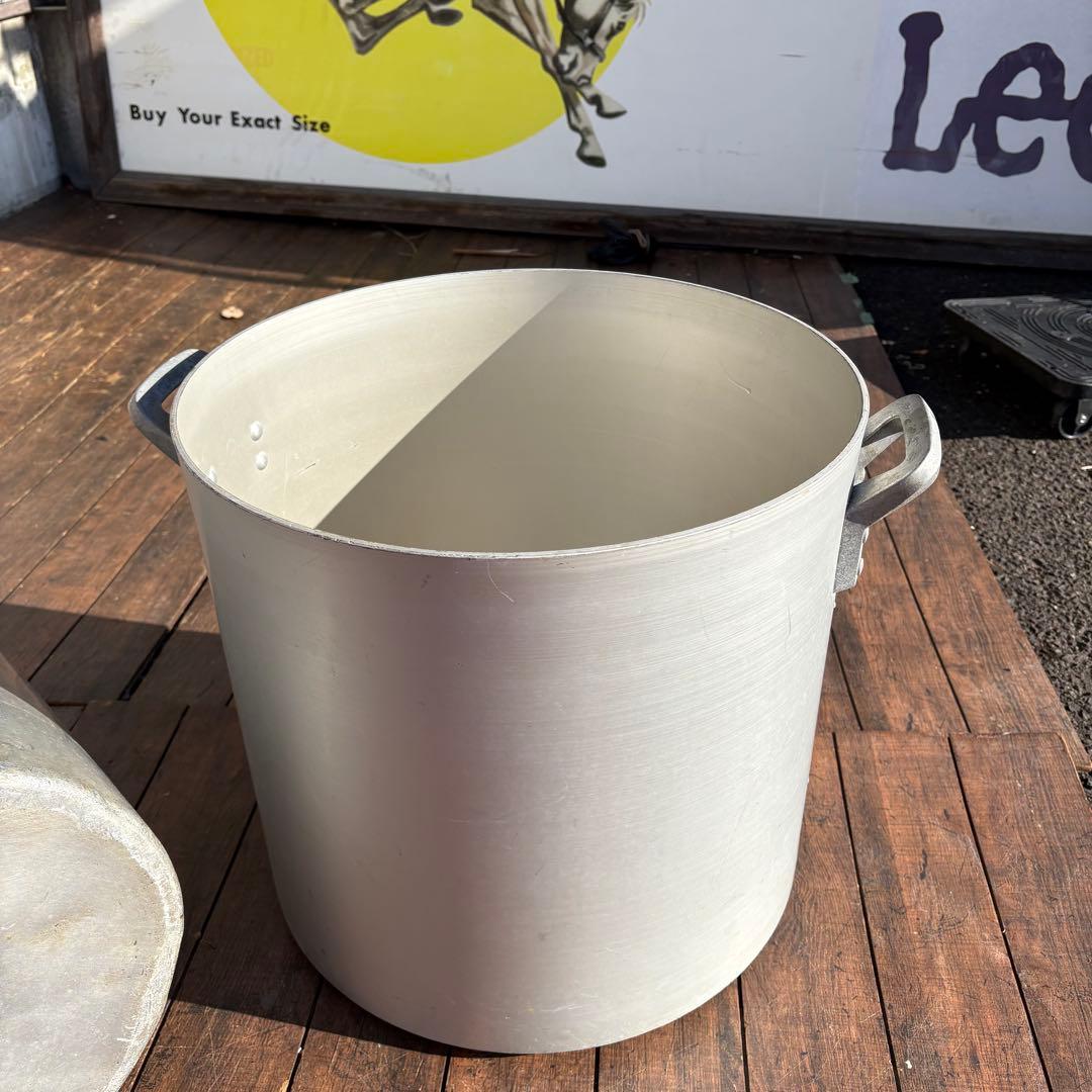 業務用 アルミ寸胴鍋 大型 2点セット 42/33cm フタ付き厨房 調理器具