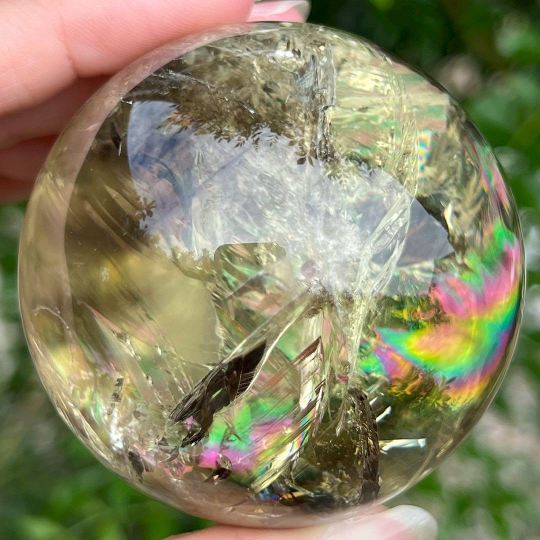 ✳️専用‼️至宝✨ファントムと美麗レインボー✨幸運の石✨虹入り シトリン丸玉 他1点