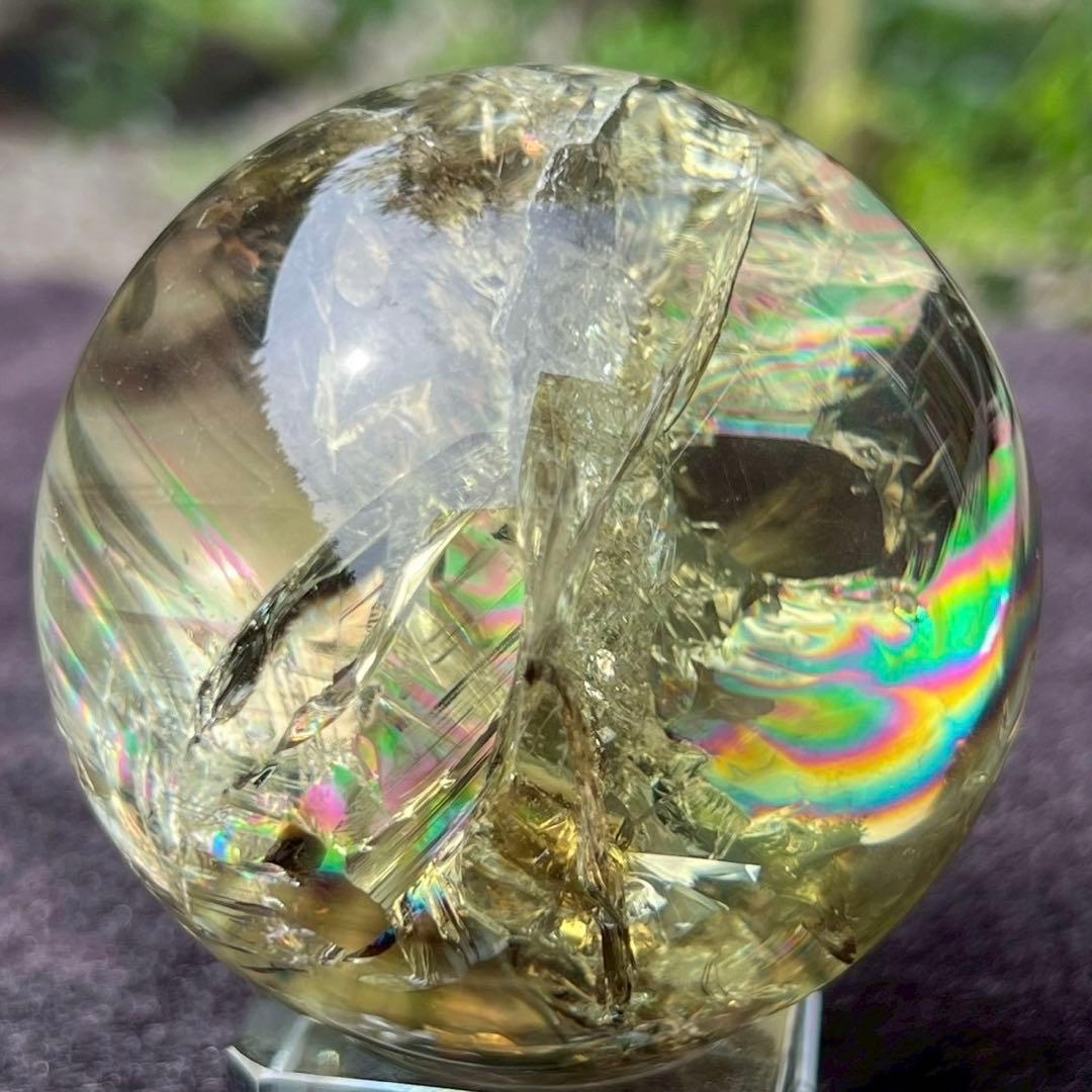 ✳️専用‼️至宝✨ファントムと美麗レインボー✨幸運の石✨虹入り シトリン丸玉 他1点