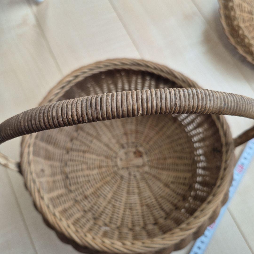 フランスアンティークレース付き　かご　パニエ
