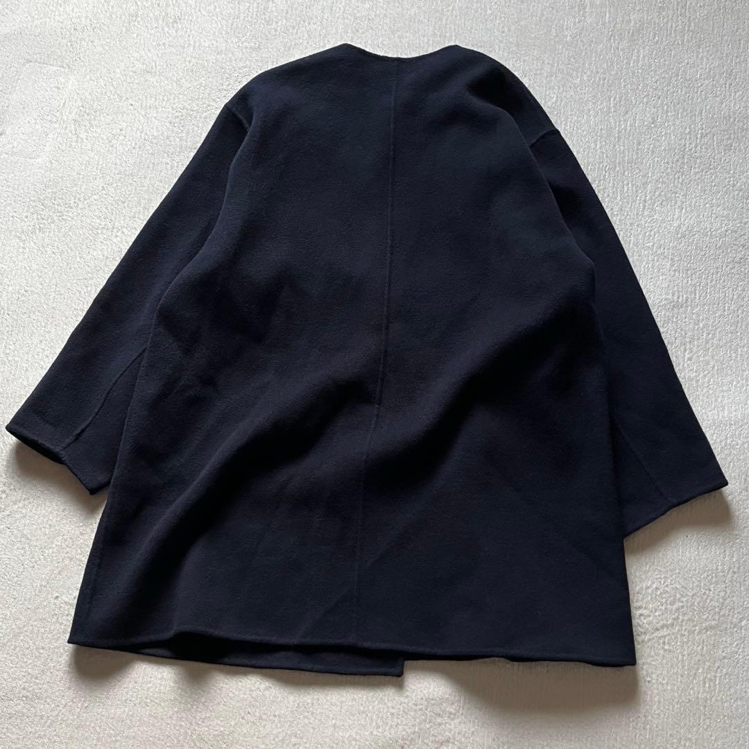 ジャーナルスタンダード レリューム ウールナイロン リバー ミドルコート 紺