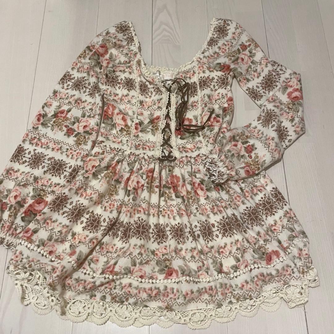 LIZ LISA ニット 花柄 トップス ワンピース