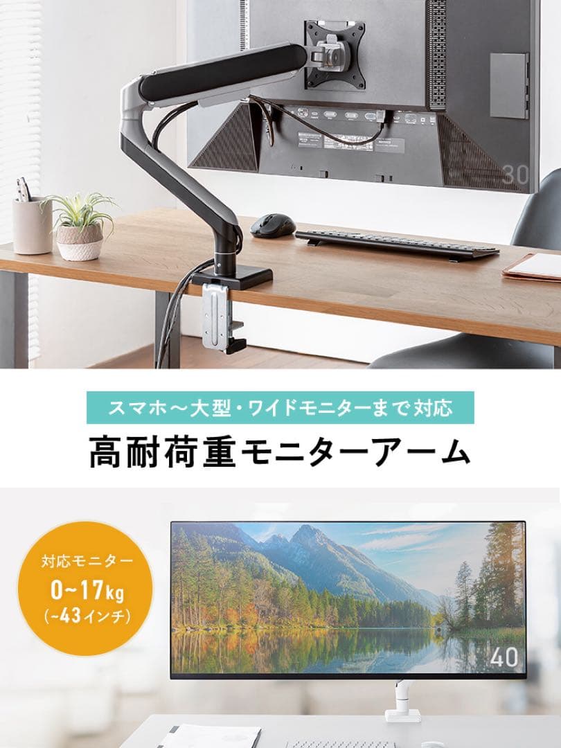 イーサプライ　デュアルモニターアーム