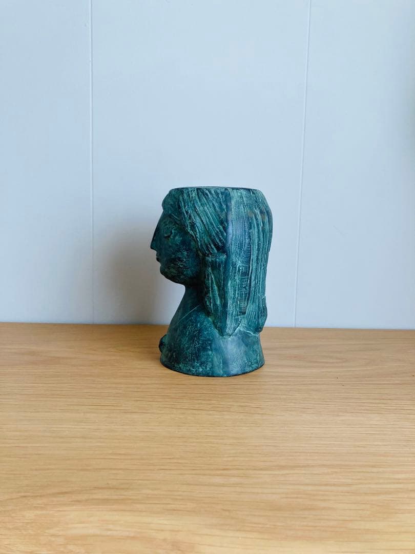 植木力 ブロンズ 花瓶 彫刻家 フラワーベース 北欧 銘有