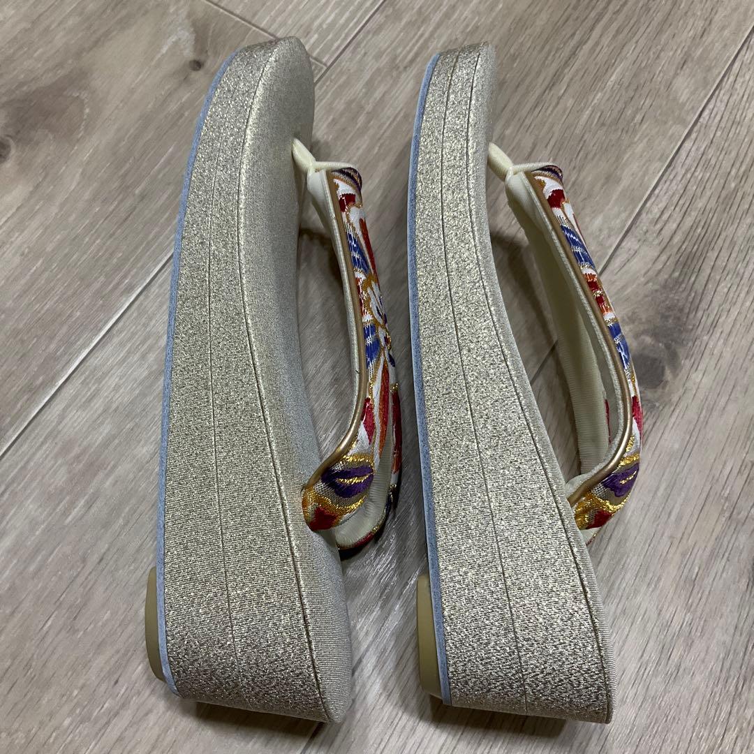 未使用◆御誂◆特選◆一輪館◆白梅◆草履和装バックセット◆本革使用◆24cm