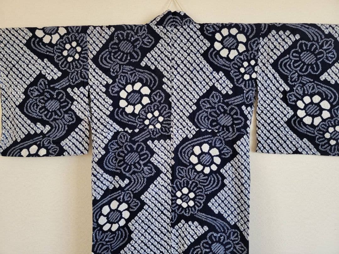 くるみ　浴衣　有松鳴海絞り　美品