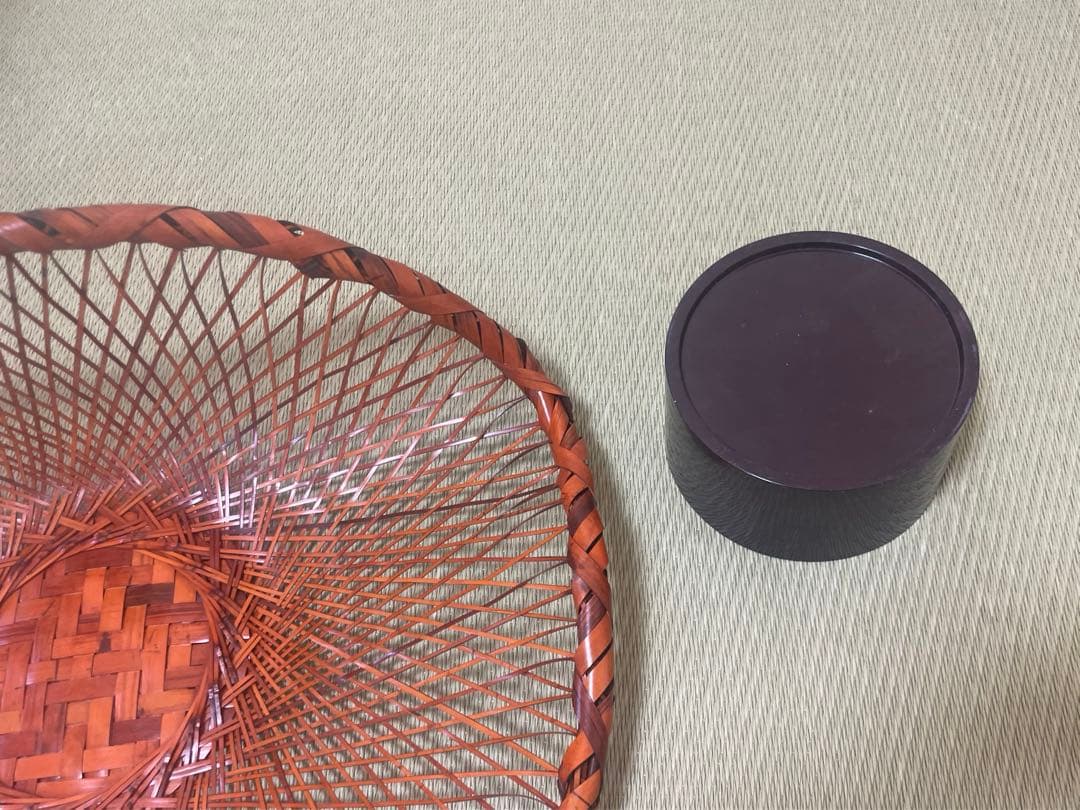 盛り籠　竹籠　煎茶道道具　床飾　盛り物