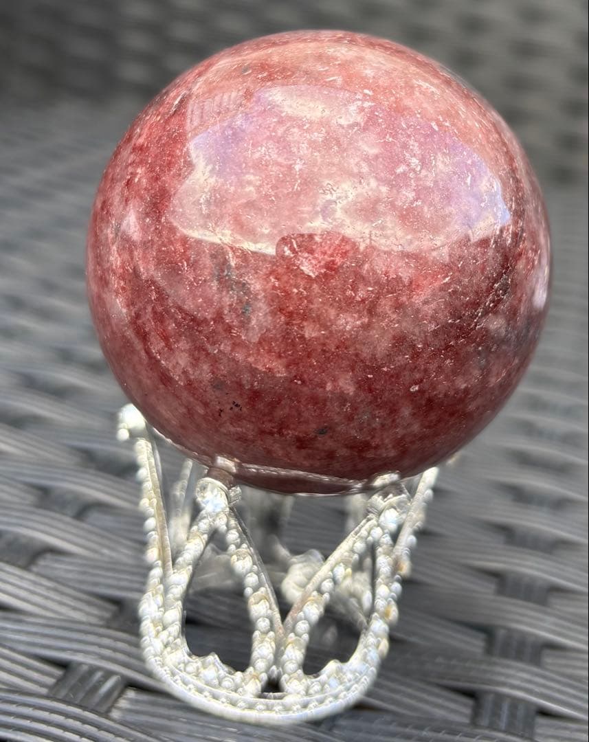 【天然石】スフィア　ストロベリークウォーツ②