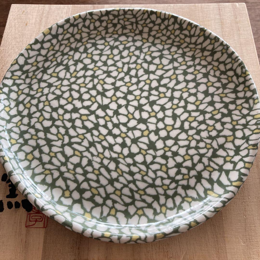 日本作家作　陶器八戸窯　彩花小文皿