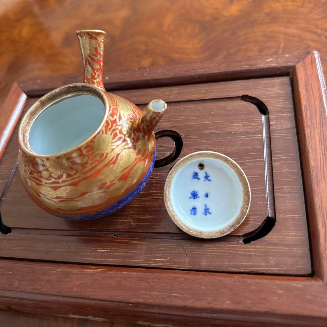 大日本永楽造　古美術　赤絵金襴手　染付急須　骨董品