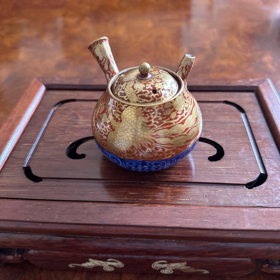 大日本永楽造　古美術　赤絵金襴手　染付急須　骨董品