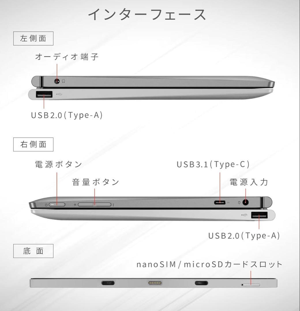 Lenovo Windows 11 タブレット 10.1インチ キーボード付き
