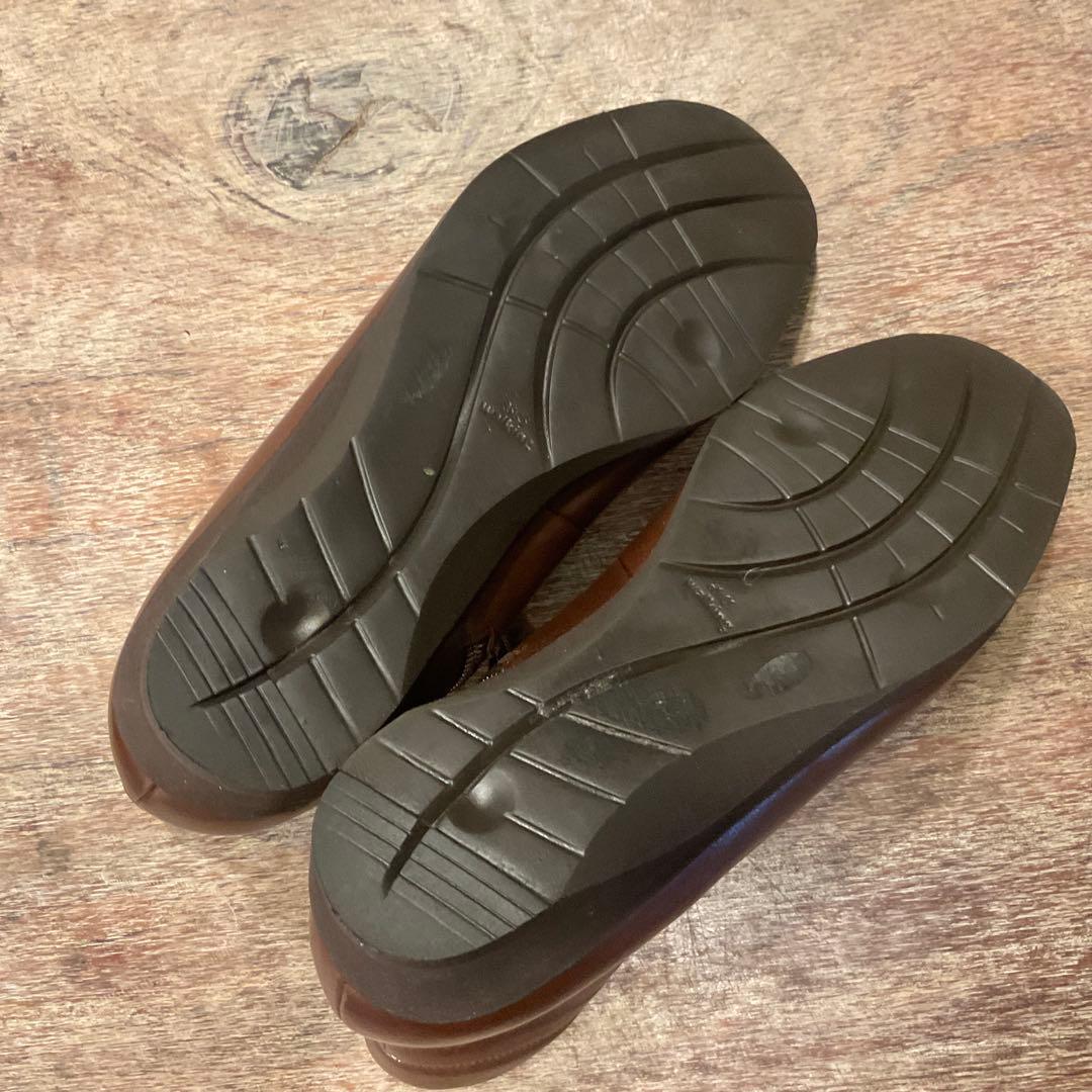 美品！アシックス ペダラ サイドジップ ブーツ 23.5cm 茶 ブラウン