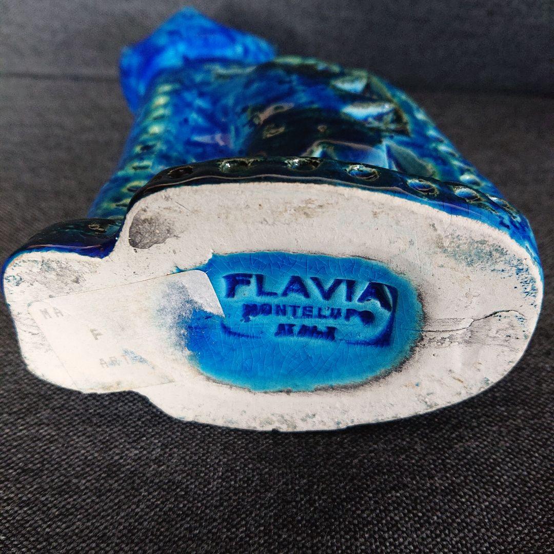 FLAVIA BITOSSI イタリア製 青い猫 オブジェ 陶器 リミニブルー