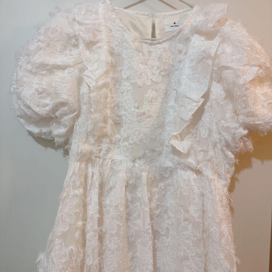 merry jenny メリージェニー　flowerジャガードミニワンピース