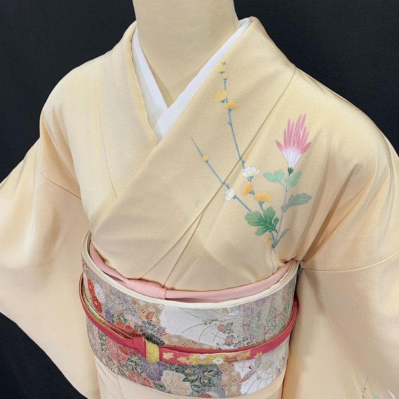 601mh54☆作家物 瀬奈 訪問着 友禅 花 落款 卒業式 入学式☆美品