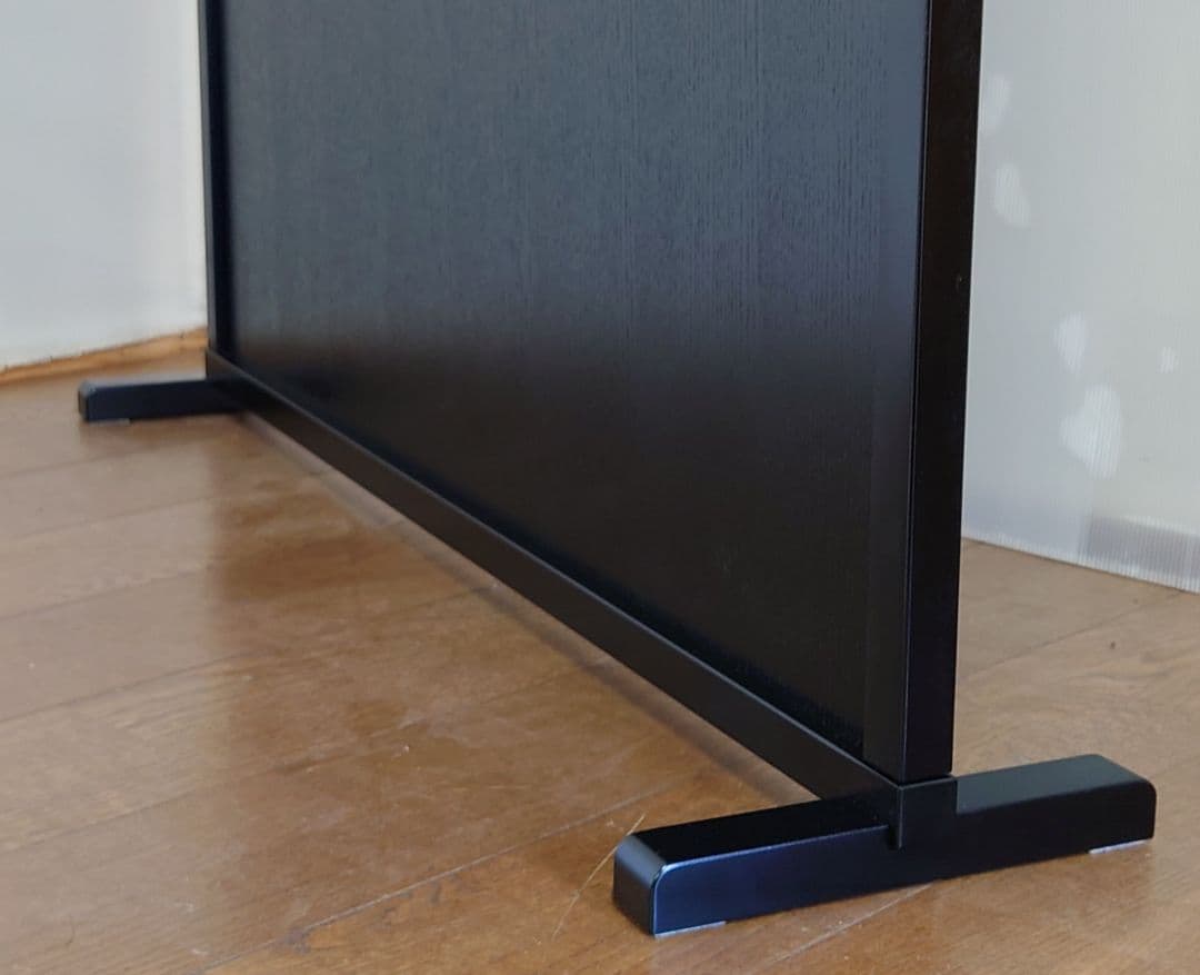 衝立　ブラック　格子状和風衝立　シンプル　１枚式パーテーション　ブラック塗装③