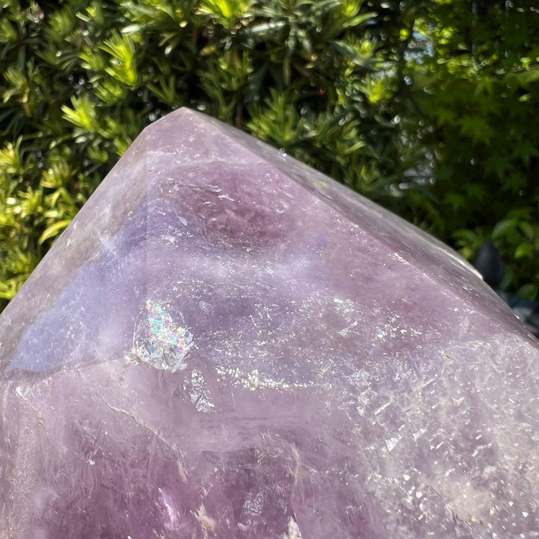 ✳️逸品✨最強浄化、最高安眠効果✨レインボー アメジスト 六角柱 天然石 ランプ