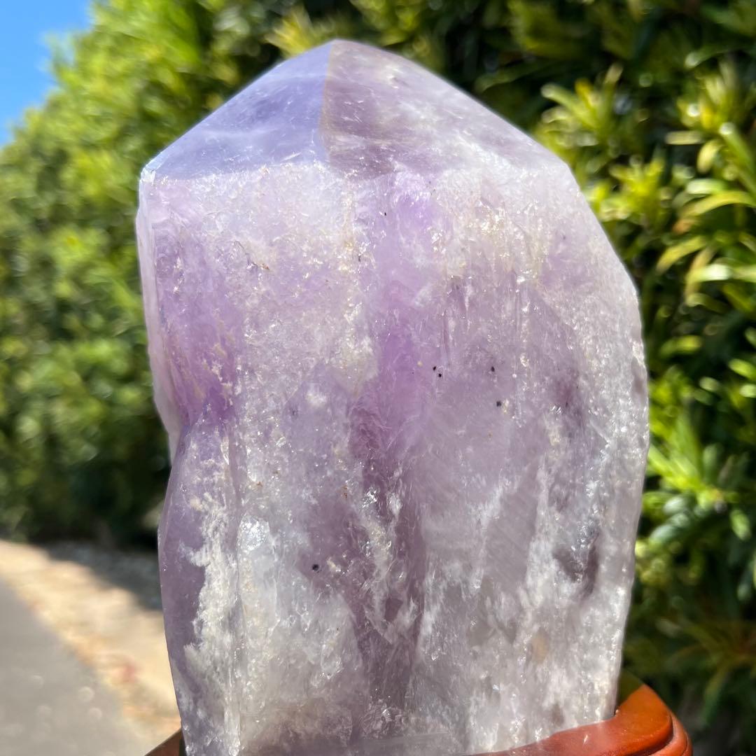 ✳️逸品✨最強浄化、最高安眠効果✨レインボー アメジスト 六角柱 天然石 ランプ
