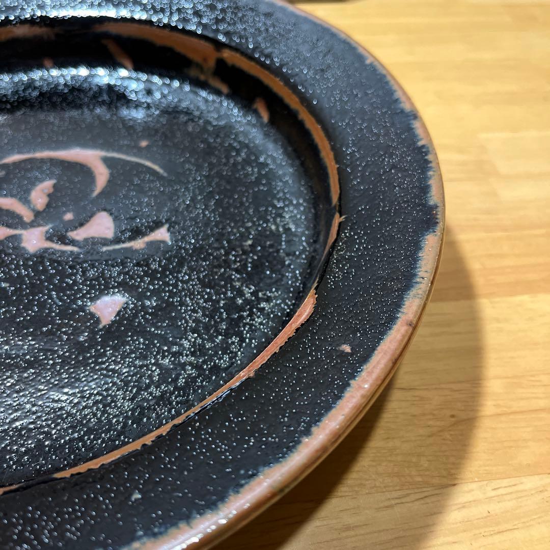 新品未使用　美濃焼　加藤賢司　抜絵天目　中皿　28,000円
