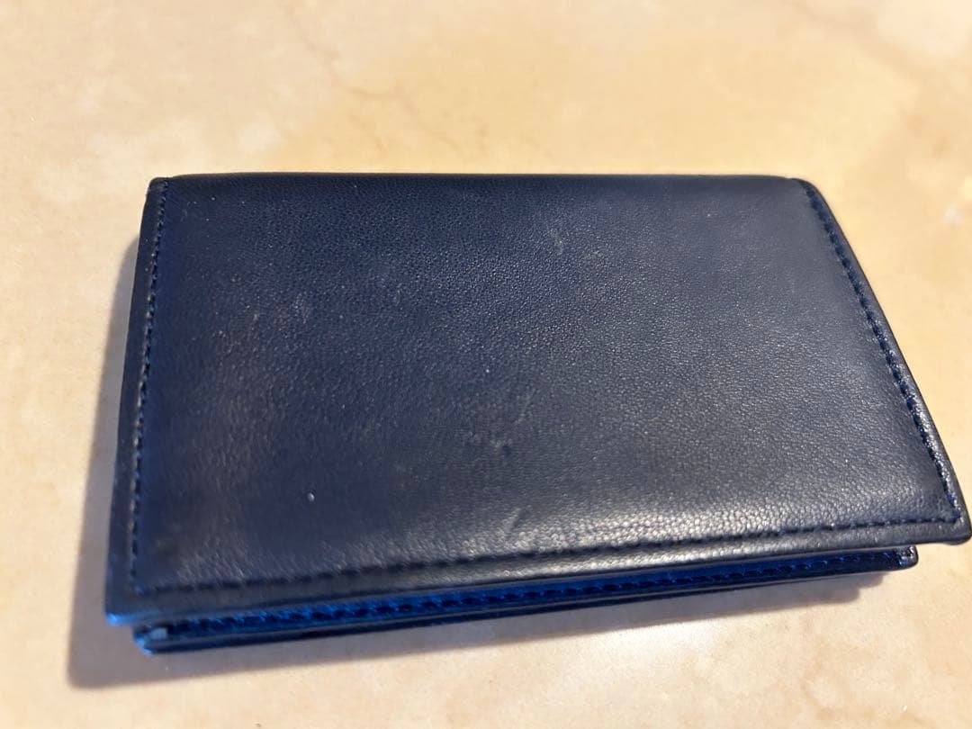 ロエベ　レザー名刺入れ　ネイビー