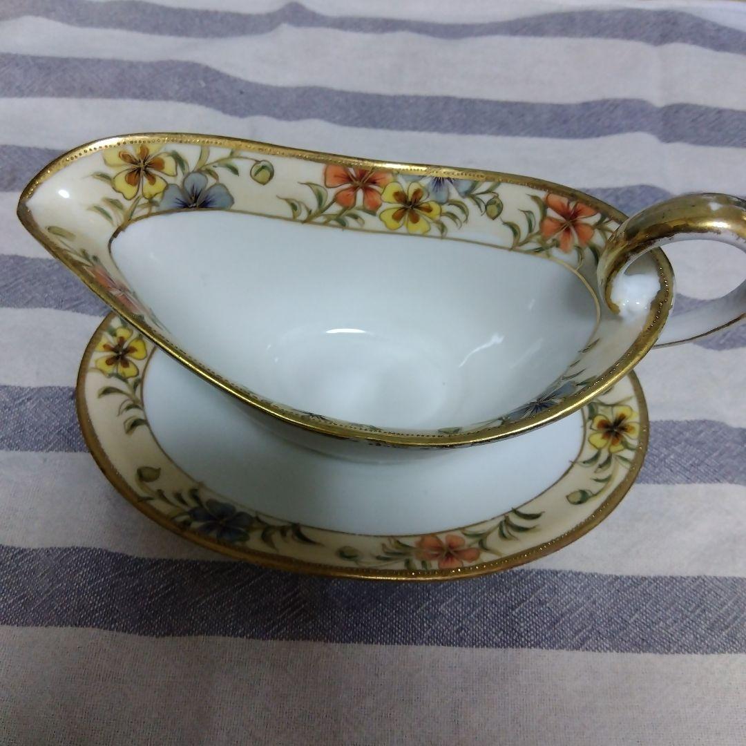 オールドノリタケ　アールデコ　フィギュリン　ローズ　ラスター　ポット　金彩　RC