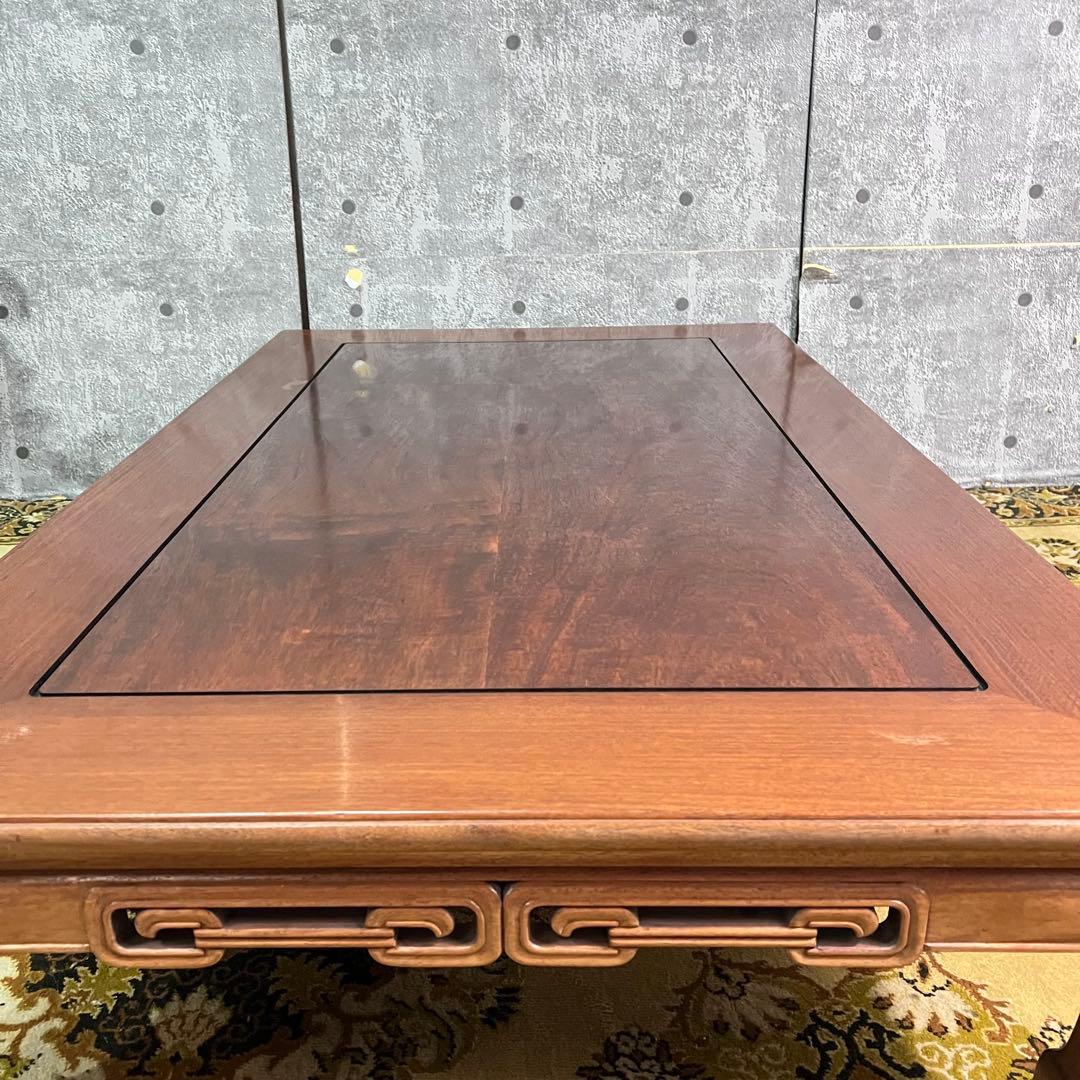 ꧁唐木家具調度品組合 大阪唐木指物家具꧂漆塗り座卓 天然木 花林 花梨 うるし