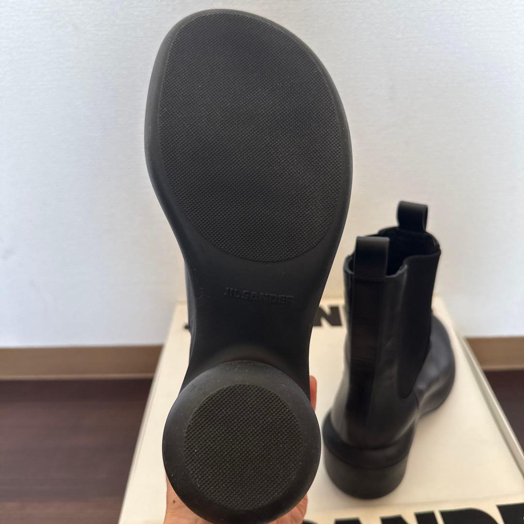 JIL SANDER ブラック サイドゴアブーツ37