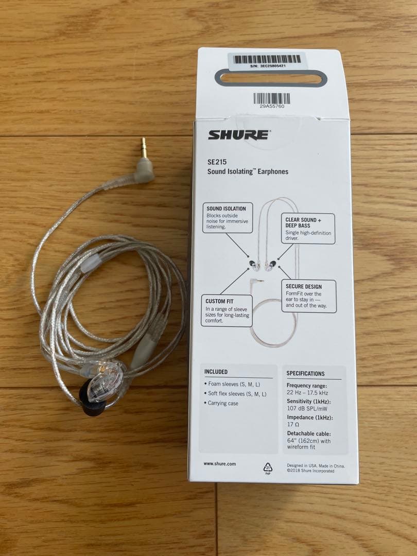 Taki様SHURE シュア イヤホン 有線 SE215-CL-A クリア
