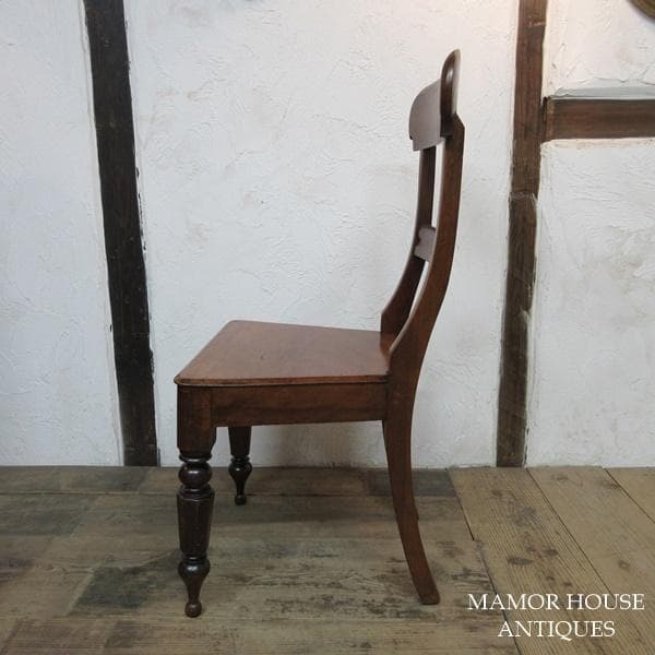 イギリス アンティーク 家具 ホールチェア マホガニー 椅子 イス 4367e