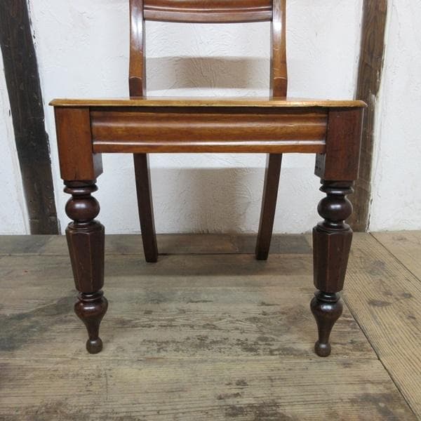 イギリス アンティーク 家具 ホールチェア マホガニー 椅子 イス 4367e
