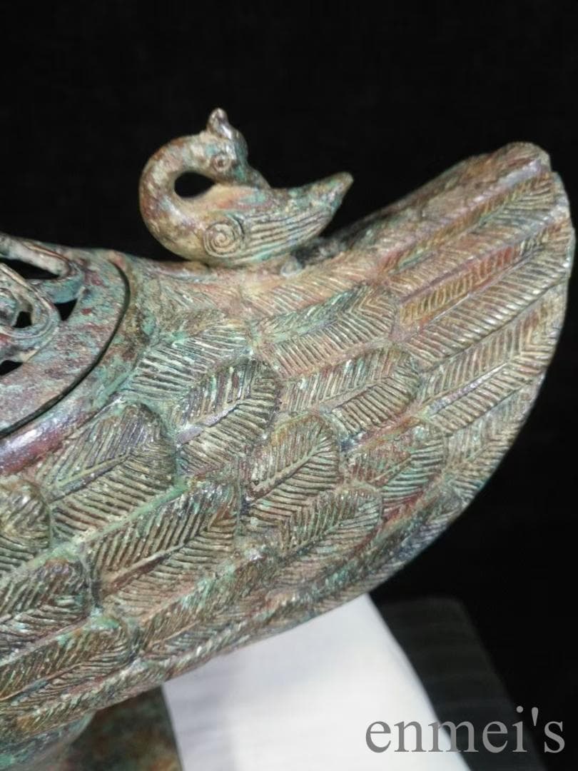 中国古美術 西周 青銅器 天鶏尊 禮器 酒器 神鳥造形 吉祥文様 古美術 旧蔵收