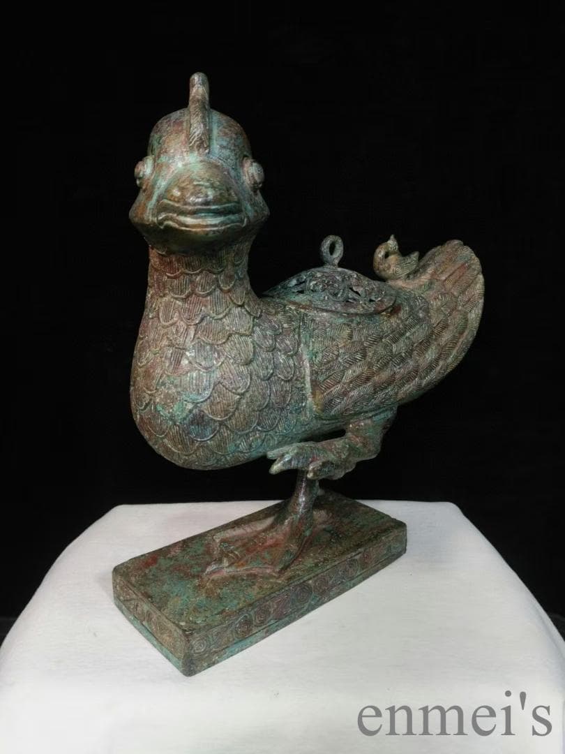 中国古美術 西周 青銅器 天鶏尊 禮器 酒器 神鳥造形 吉祥文様 古美術 旧蔵收